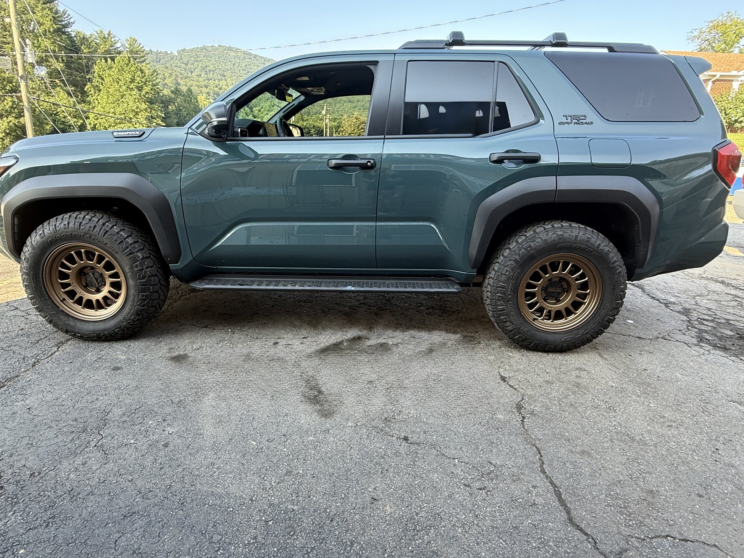 Toyota 4Runner on bronze wheels and all-terrain tires